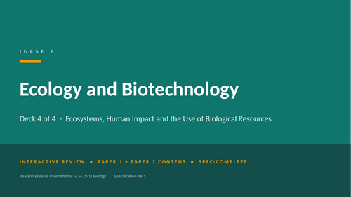 IGCSE Biology: Ecology & Biotechnology
