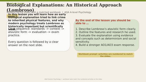 Forensic Psych | Lombroso Workbook & Slides