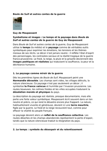 Boule de Suif – Guy de Maupassant – Symbolism and Imagery: Time and Landscape