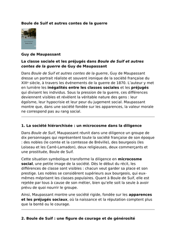 Boule de Suif – Guy de Maupassant – Social Class and Prejudice