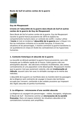 Boule de Suif – Guy de Maupassant – Irony and the Absurdity of War