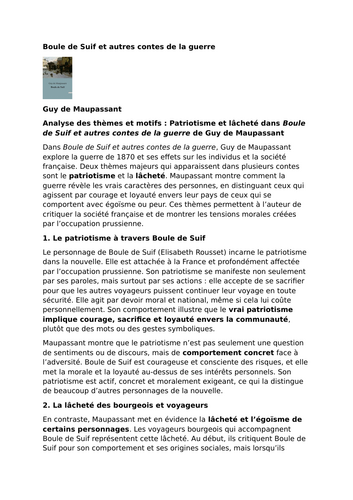 Boule de Suif – Guy de Maupassant – Patriotism and Cowardice