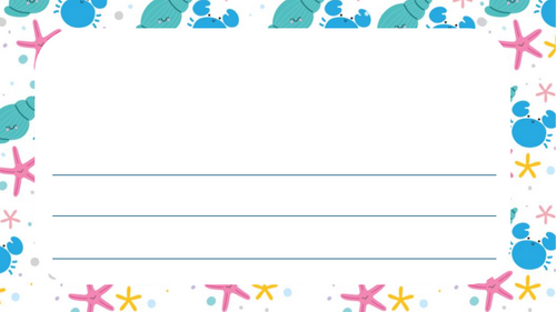 Ocean themed writing frames- half lined and blank