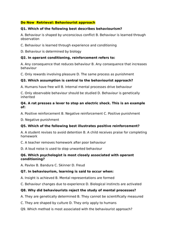 AQA A-Level Psychology – Social Learning Theory (SLT) Lesson Pack | AO1, AO2 & AO3 + Exam Practice