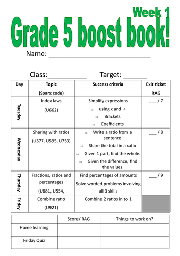Grade 5 skills booklets