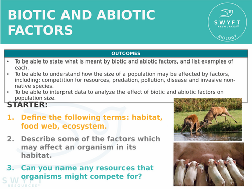 NEW WJEC (2026) GCSE Science - Biotic and Abiotic Factors
