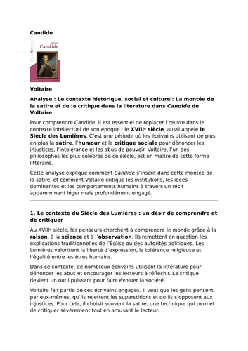 Candide – Voltaire – Satire and Social Critique
