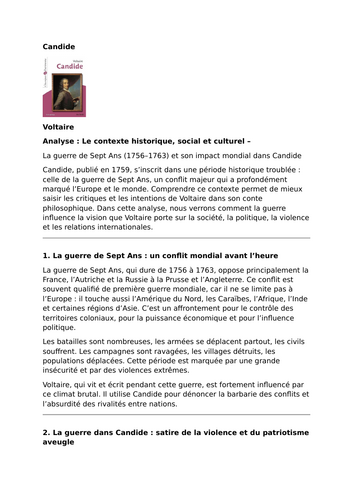 Candide – Voltaire – The Seven Years’ War