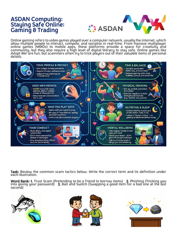 ASDAN Computing - Staying Safe Gaming Online