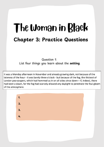 The Woman in Black: AQA Style Scaffolded Practice - Ch.3