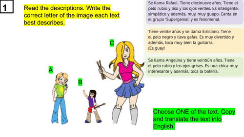 ¿De qué color tienes los ojos?| Year 7 Spanish
