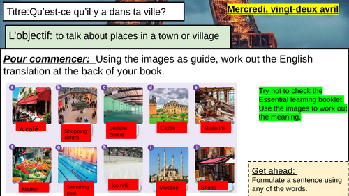 Qu'est-ce qu'il y a dans ta ville?| En ville| Year 7 French