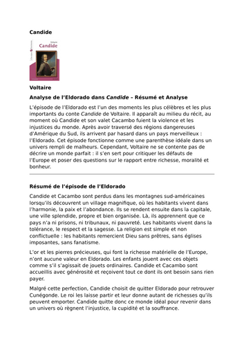Candide – Voltaire – Eldorado