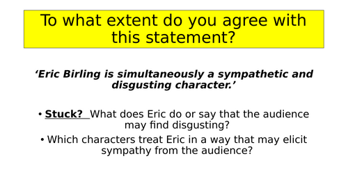 Eric Birling Revision