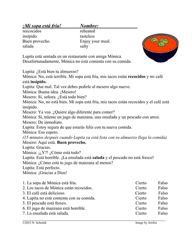 Spanish Past Participles as Adjectives Reading (estar + participio pasado)
