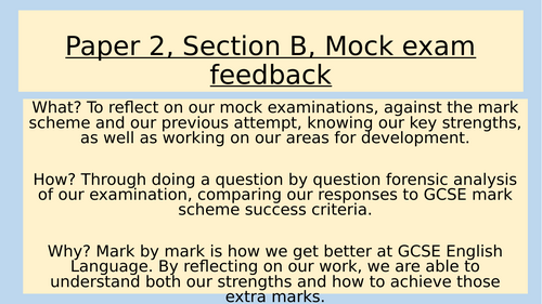 AQA paper 2 question 5 feedback lesson.