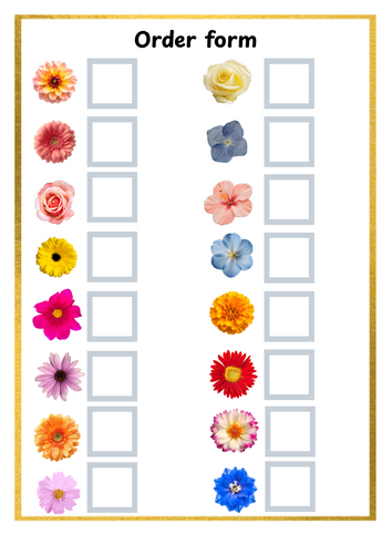 Flower shop order form