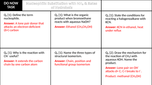 AQA AS Chemistry: Nucleophilic Substitution NH3 and Rates