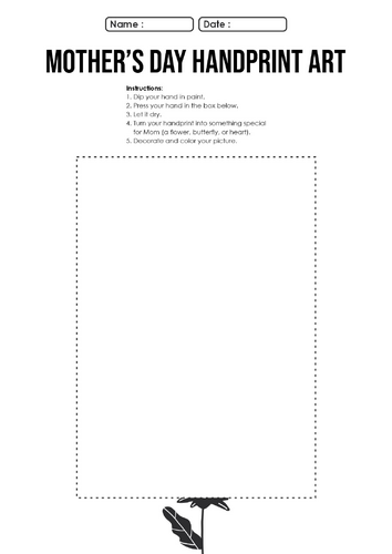 eKindergarten Mother's Day Worksheet Activity N4
