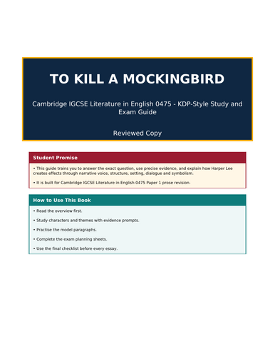 To Kill a Mockingbird guide
