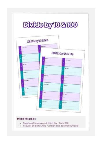 Dividing numbers by 10 and 100