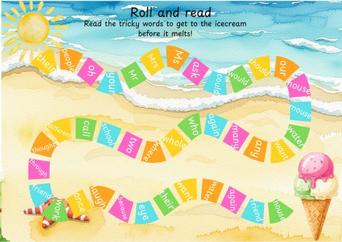 Phase five roll and read tricky words