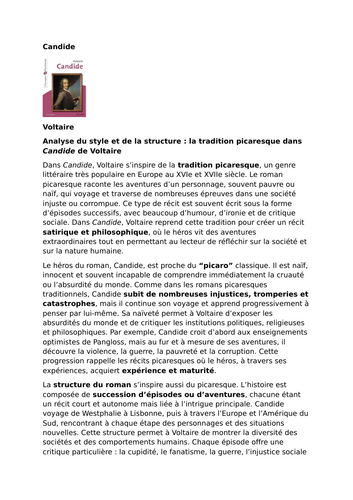 Candide – Voltaire – Style and Structure: The Picaresque Tradition