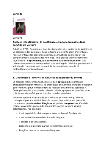 Candide – Voltaire – Optimism, Suffering and Human Folly