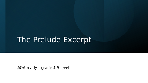 AQA the prelude prep for 2026 exam  English GCSE