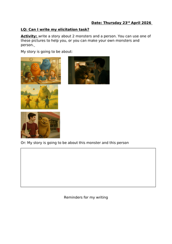 Bookwrites: The Day Louis Got Eaten elicitation task