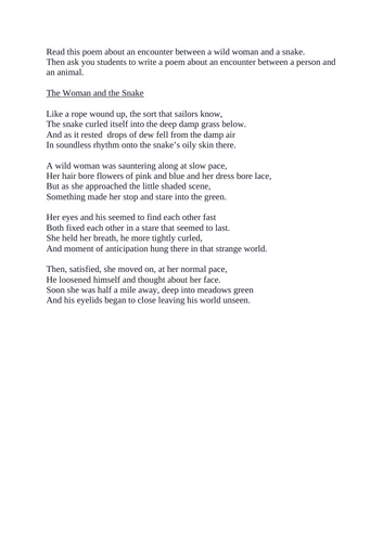 The woman and the snake - strange encounter