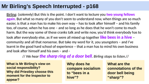 Inspector Calls - Birlings' Key Moments + Analysis