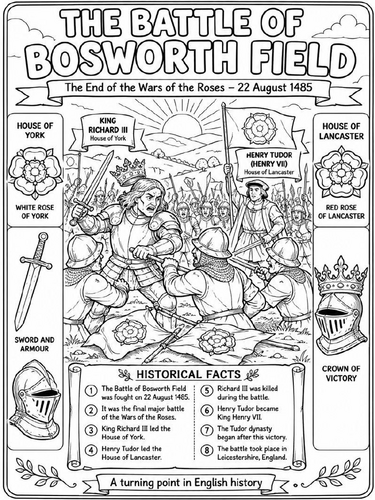 The Battle of Bosworth Field coloring poster