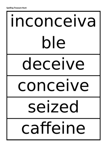 Year 6 - SATs Revision - Spelling Treasure Hunt