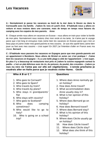 Cover Y8 Holidays reading and translation Present tense