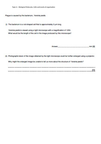 Edexcel - Medical science Btec - Unit 1 - Topic A - Revision