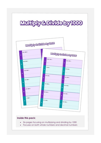 Multiplying and Dividing numbers by 1000