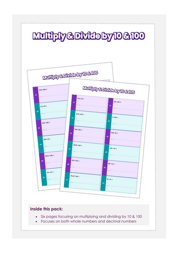 Multiplying and Dividing numbers by 10 and 100