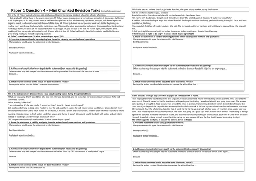 Paper 1 Question 4 Mini Chunked Tasts