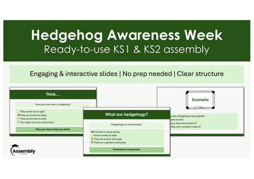 Hedgehog Awareness Week Assembly | KS1 & KS2 | Ready-to-Use | No Prep
