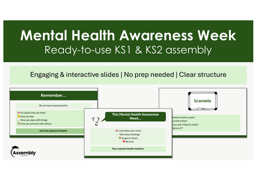 Mental Health Awareness Week Assembly | KS1 & KS2 | Ready-to-Use | No Prep
