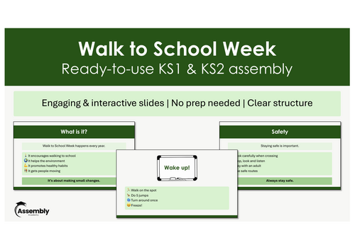 Walk to School Week Assembly | KS1 & KS2 | Ready-to-Use | No Prep