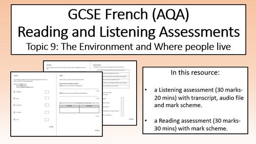 Assessments-Topic9: The Environment and Where people live- GCSE French