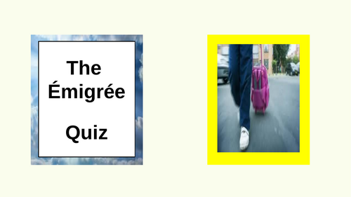 The Emigree Quiz - Power and Conflict Poetry Anthology
