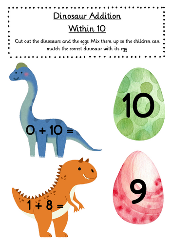 Dinosaur Addition within 10