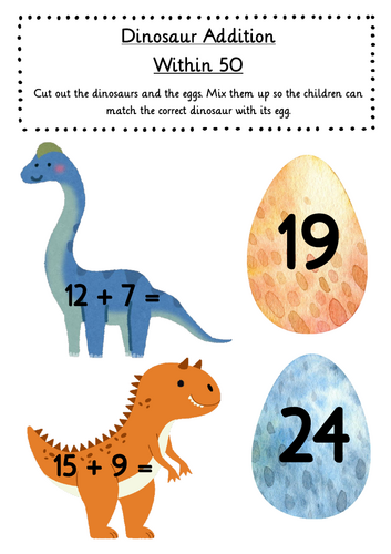 Dinosaur Addition within 50