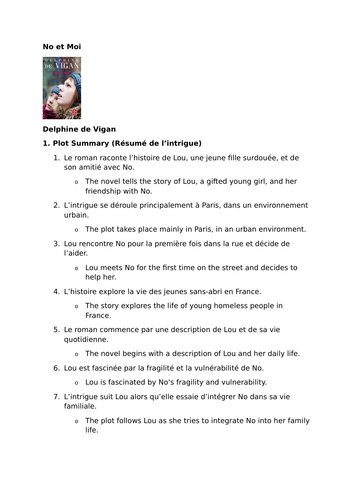 No et Moi – Delphine de Vigan – Essay Phrases
