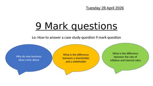 GCSE Business 9-1 How to structure a 9 mark question