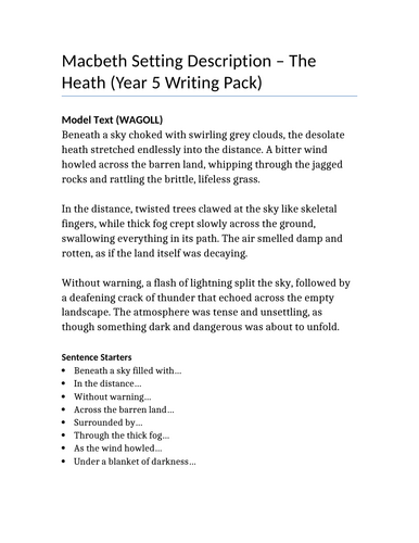 Macbeth Setting Description- Act 1