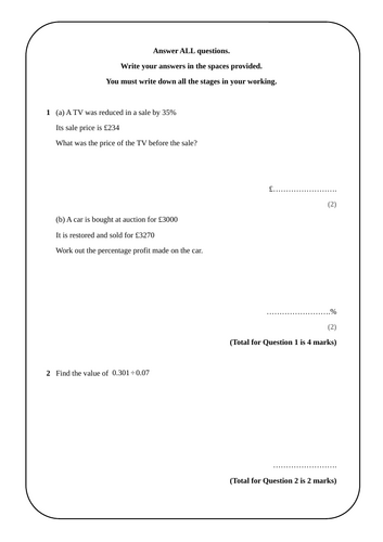 EDEXCEL Maths GCSE Predicted Paper 1 2026 (Two different papers)